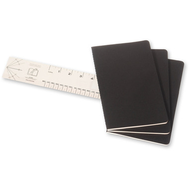 MOLESKINE Quaderno Cahier A5 497-0 in bianco, nero 3 pezzi