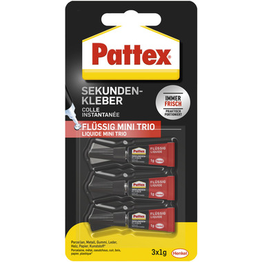 PATTEX Superglue Mini Trio PSMT3 liquide 3x1g