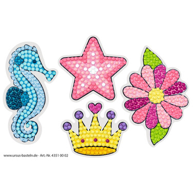 URSUS Diamond Sticker Princess 43510002 2 Karten, 2 Anhänger