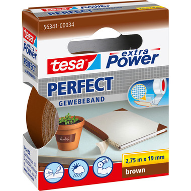 TESA Extra Power Perfect 2.75mx19mm 563410003 Gewebeband. braun