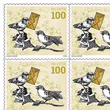 Briefmarken CHF 1.00 «Danke», Bogen mit 10 Marken Bogen Spezielle Anlässe, selbstklebend, ungestempelt