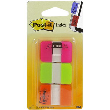 POST-IT Index Strong 25,4x38mm 686-PGO 3-farbig/3x22 Tabs