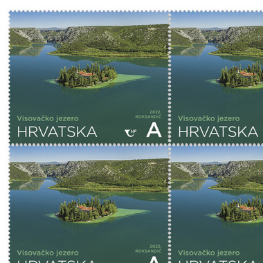 Timbres A, HRK 3.30 «Île de Visovac», Feuille de 9 timbres Feuille Croatie «Émission commune Suisse - Croatie», gommé, non oblitéré