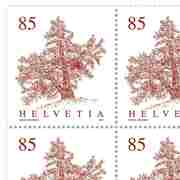 Timbres CHF 0.85 «Mélèze», Feuille de 12 timbres Feuille Arbres, gommé, non oblitéré