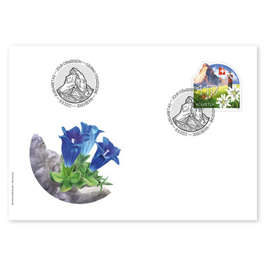 Ersttagsumschlag «Typisch Schweiz» Einzelmarke (1 Marke, Taxwert CHF 1.10) auf Ersttagsumschlag (FDC) C6