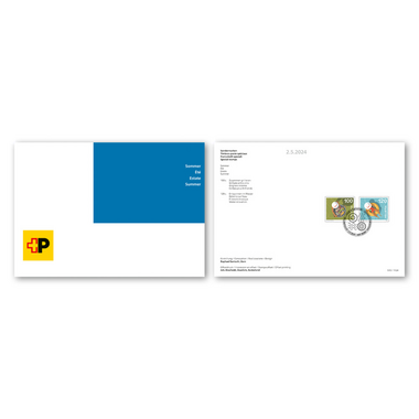 Folder / Foglio da collezione «Summer» Set (2 stamps, postage value CHF 2.20) in folder/collection sheet, cancelled