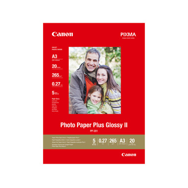 CANON Photo Paper Plus 265g A3 PP201A3 InkJet glossy II 20 fogli
