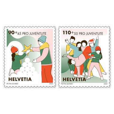 Briefmarken-Serie «Pro Juventute - Verbunden bleiben» Serie (2 Marken, Taxwert CHF 2.00+1.00), selbstklebend, ungestempelt