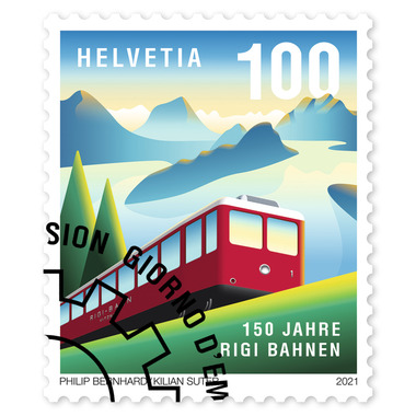 Image of Briefmarke CHF 1.00 «150 Jahre Rigi Bahnen»