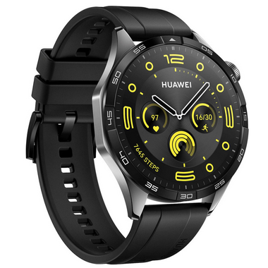 Huawei Watch GT4 (46mm, Black, Fluorel Strap)