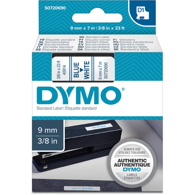 DYMO Schriftband D1 S0720690 blau/weiss 9mm/7m