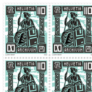 Stamps CHF 1.10 «100 years Association of Swiss Archivists», Sheet with 10 stamps Sheet «100 years Association of Swiss Archivists», gummed, mint