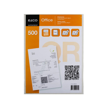 ELCO payment slip QR invoice, 500 pieces ELCO payment slip QR invoice, A4, 74589.29, perforated, 90g - 500 pcs.