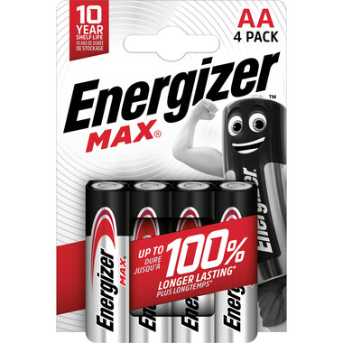 Pile Energizer Max Mignon (AA), 4 pcs Pack de 4 piles alcalines AA Energizer Max