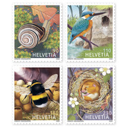 Stamps Series «Animals in their habitats» Set (4 stamps, postage value CHF 6.10), self-adhesive, mint