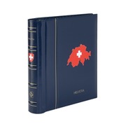 Turn-bar binder PERFECT DP, Classic design, Embossing «HELVETIA», blue Incl. protective slipcase, 320 x 325 x 70 mm