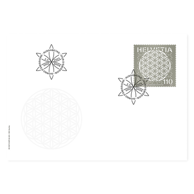 Ersttagsumschlag «Blume des Lebens» Einzelmarke (1 Marke, Taxwert CHF 1.10) auf Ersttagsumschlag (FDC) C6