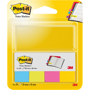 POST-IT Page Marker 20x38mm 670-4B Colori Ultra 4x50 strisce