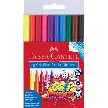 FABER-CASTELL Grip Colours 155310 10 Farben, Etui