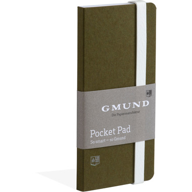 GMUND Pocket Pad 6.7x13.8cm 38794 olive, blanko 100 pages
