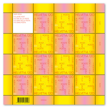 Francobolli CHF 1.20 «175 anni della Posta», Foglio da 15 francobolli Foglio «175 anni della Posta», gommatura, senza annullo