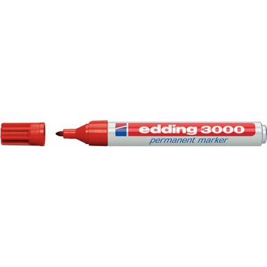EDDING Permanent Marker 3000 1.5-3mm 3000-2 rouge, 10 pcs.