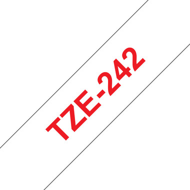 PTOUCH Nastro, plastific.rosso/bianco TZe-242 PT-2450DX 18 mm