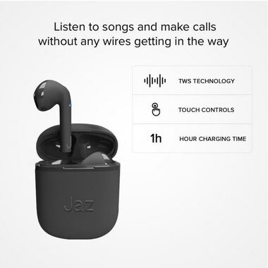 TWS earphones Silk, charging base, black