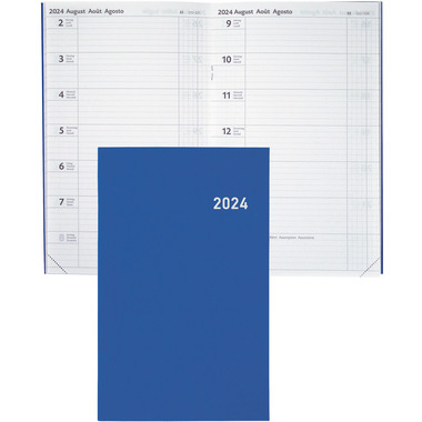 BIELLA Agenda Compact 2024 807370050024 bleu, 1S/P, 15x24cm, d/f/i