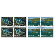 Set of blocks of four «Joint issue Switzerland–Croatia» Set of blocks of four (8 stamps, postage value CHF 11.60), gummed, cancelled