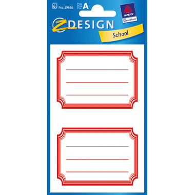 Z-DESIGN Sticker School 59686 sujet 6 pcs.