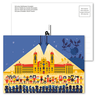 Cartolina illustrata «100 anni Teatro del mondo di Einsiedeln» Cartolina illustrata non affrancata A6 «100 anni Teatro del mondo di Einsiedeln»