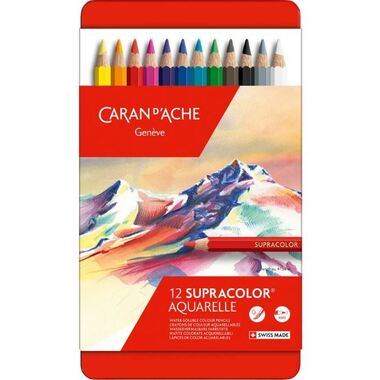 CARAN D'ACHE Crayon de couleur Supracolor 12 couleurs
