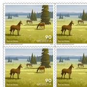 Timbres CHF 0.90 «Parc du Doubs», Feuille de 10 timbres Feuille «Parcs suisses» de CHF 0.90, autocollant, non oblitéré