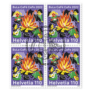 Quartina «Campo federale» Quartina (4 francobolli, valore facciale CHF 4.40), gommatura, con annullo