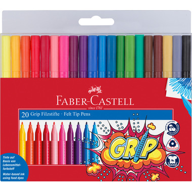 FABER-CASTELL Grip Colours 155320 20 colori, astuccio