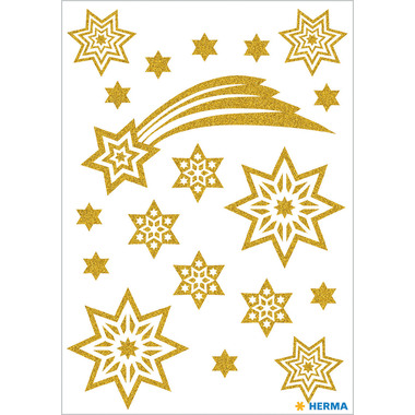 HERMA Sticker Natale 3726 oro 19 pezzi/1 fogli