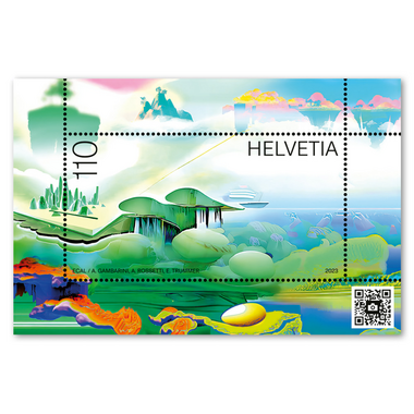 Stamp CHF 1.10 «Metascape», Miniature Sheet Miniature sheet «Metascape», gummed, mint