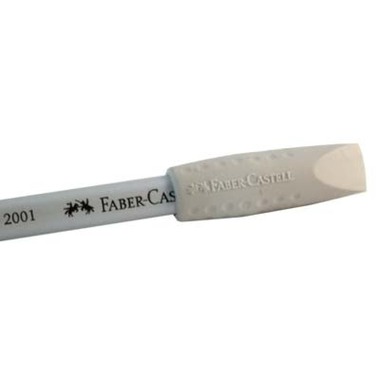 FABER-CASTELL Aufsteckradierer GRIP 2001 187000 grau, 10x10x40mm 2 Stück