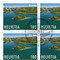 Briefmarken CHF 1.80 «Insel Visovac», Bogen mit 16 Marken Bogen «Gemeinschaftsausgabe Schweiz – Kroatien», gummiert, gestempelt
