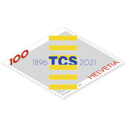 Timbre CHF 1.00 «125 ans du Touring Club Suisse (TCS)» Timbre isolé de CHF 1.00, gommé, non oblitéré