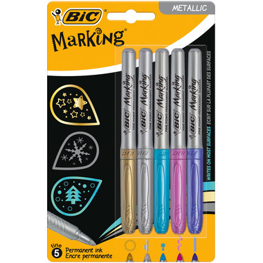 BIC Marker Metallic Ink 942861 assortiert 5 Stück