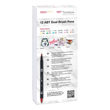 TOMBOW ABT Dual Brush Pen ABT-12P-2 12er Set Pastelltöne