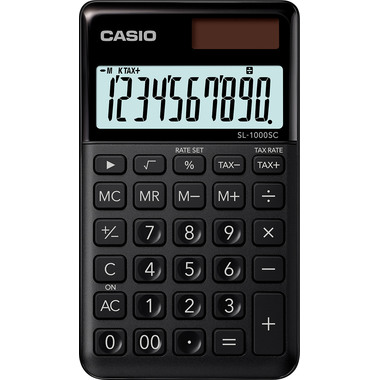 CASIO Calculatrice BIC SL1000SCB 10 chiffres noir