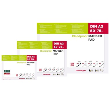 TRANSOTYPE Marker pad A2 25003 75g, blanc 50 feuilles