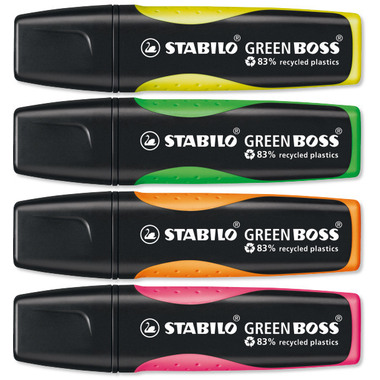 STABILO Textmarker GREEN BOSS 2-5mm 6070/04 4 colori