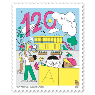 Briefmarke «150 Jahre obligatorische Volksschule» Einzelmarke à CHF 1.20, selbstklebend, ungestempelt
