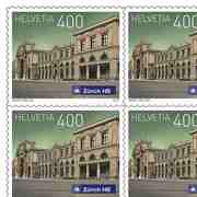Stamps CHF 4.00 «Zürich», Sheet with 10 stamps Sheet Swiss railway stations, self-adhesive, mint