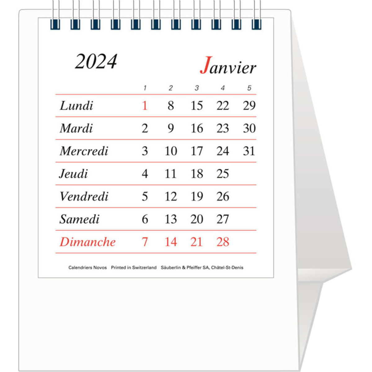 Calendrier de table Lavaux 2024