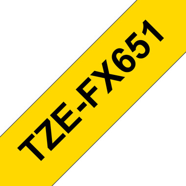 PTOUCH Flexitape laminé noir/jaune TZe-FX651 pour PT-550 24 mm
